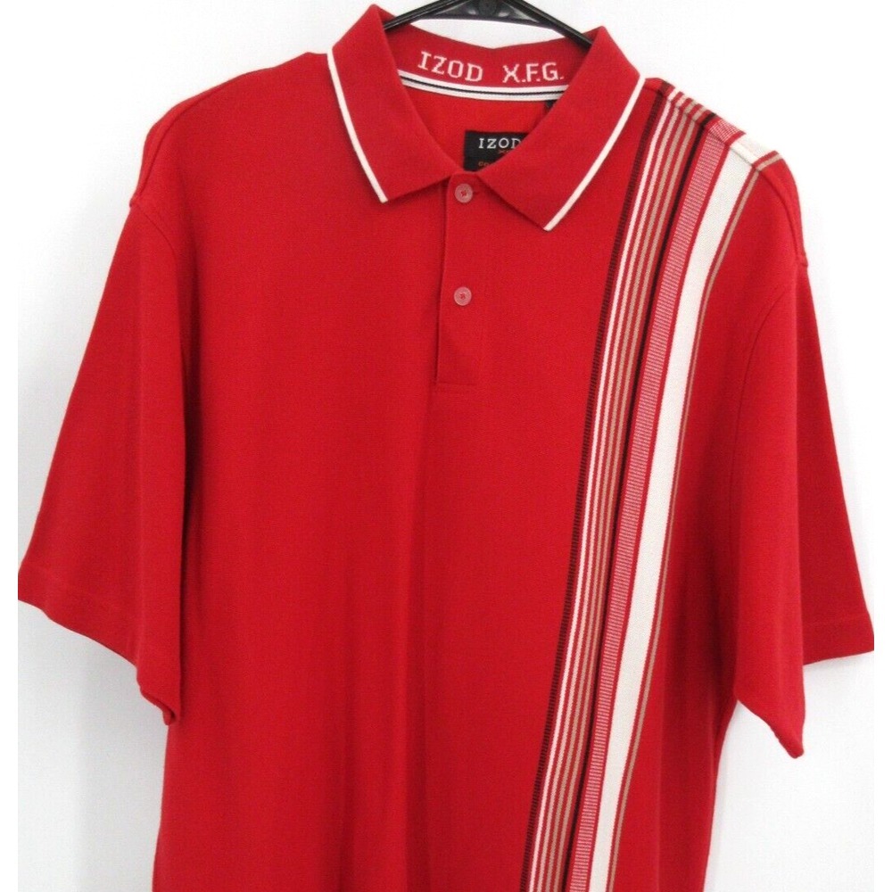 IZOD X.F.G. COOL FX‎ GOLF POLO SHIRT Men's Size Large RED Short Sleeve